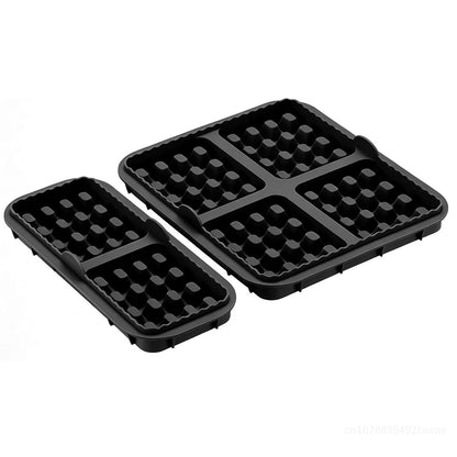 Pack of 2 Silicone Waffle Moulds, Waffle Plates, Airfryer Accessories, 4 Slots & 2 Slots, Silicone, Non-Stick Coating