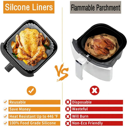 Silicone Air Fryer Mold Reusable for Philips NA229 4.2L Non-Stick Heat Resistant Instead of Baking Paper AirFryer Accessories