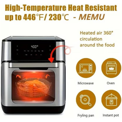 Reusable Air Fryer Liner, Divided Air Fryer Baking Pan, Silicone Baking Mat Cake Mold