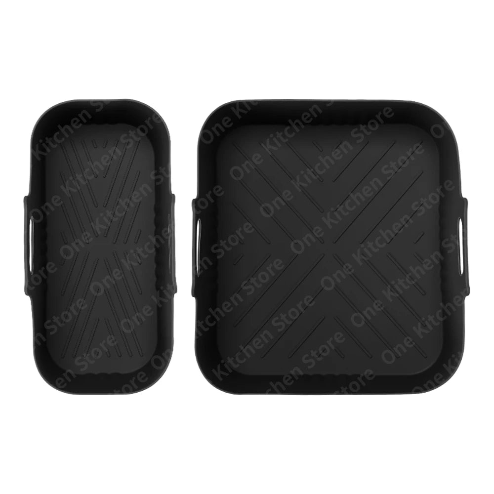 Silicone Air Fryer Mould for Philips Airfryer Dual Basket 3000 Series 9L NA350/00, 2 Pieces 6L+3L Silicone Flat Accessories
