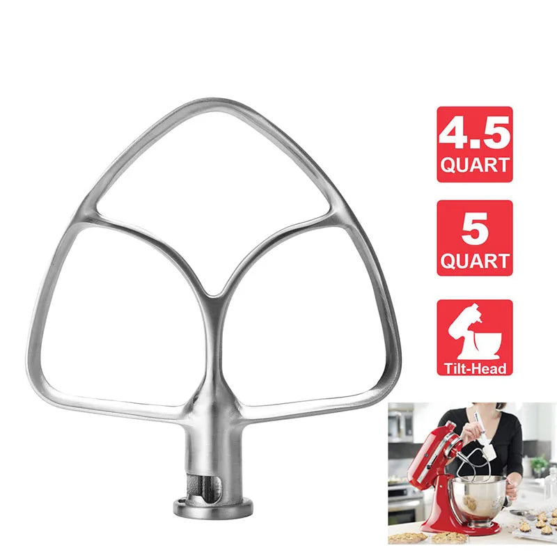Flat Beater for KitchenAid Paddle Attachment for 4.5qt-5qt Tilt-Head Stand Mixer Polished Stainless Steel Kitchenaid Attachment