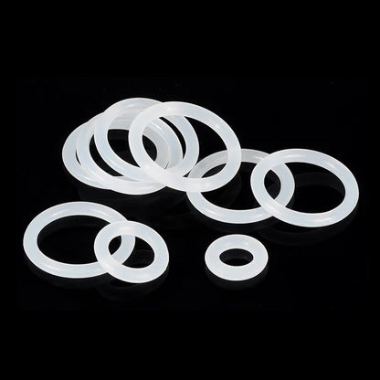 50/100 VMQ O Ring Seal Gasket Thickness CS2.4mm OD8~60mm Silicone Rubber Insulated Washer Round Shape White Nontoxic