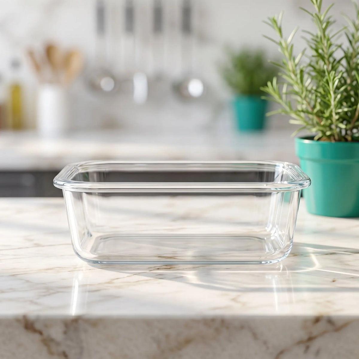 2Pcs Borosilicate Glass Baking Dish Heat Resistant Pan Compatible with Air Fryer Oven Bakeware Glass Container Kitchen Baking Glassware