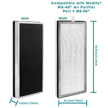 Medify MA-14/MA-15/MA-25/MA-40 Replacement HEPA Filter - True HEPA 13 Medical Grade, Fits All MA Series Air Purifiers