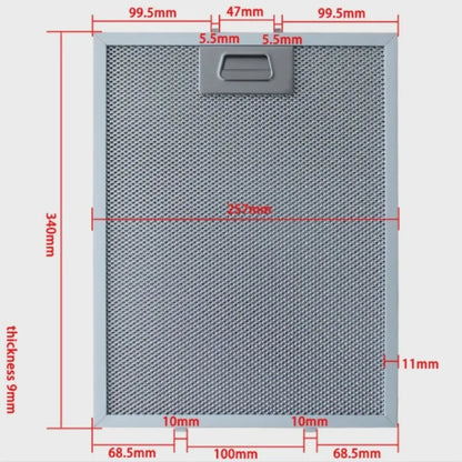 1 Pcs Aluminum Range Hood Filter 340x257mm Compatible with Grease Filtering Range Hoods Home Kitchen Accessories