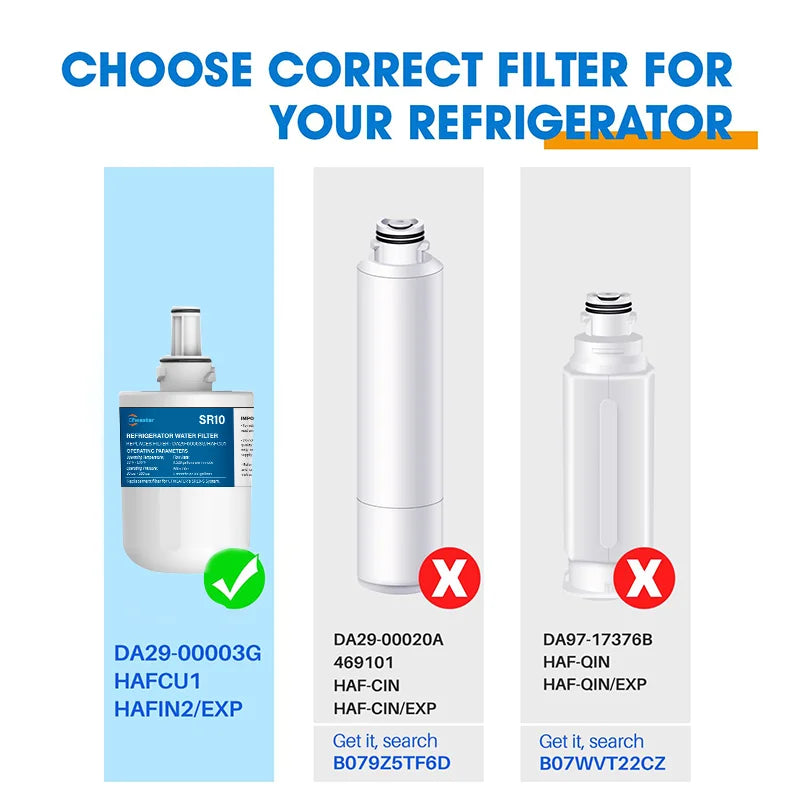 Replacement Refrigerator Water Filter Compatible with Samsung DA29 / 00003G / DA29-00003B / DA29-00003A / HAFCU1 — 1-6 Pack