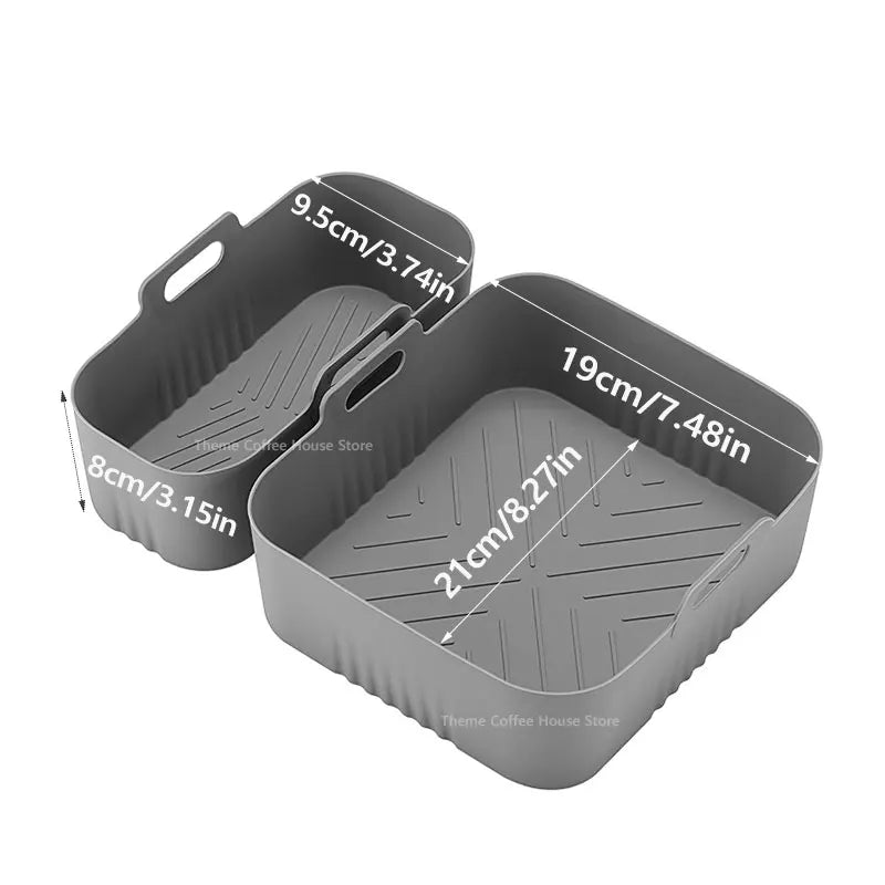 Rectangle Air Fryer Silicone Liner 3L/6L Big Small Double Basket for Philips NA350 Airfryer Accessories Silicone Basket Mold