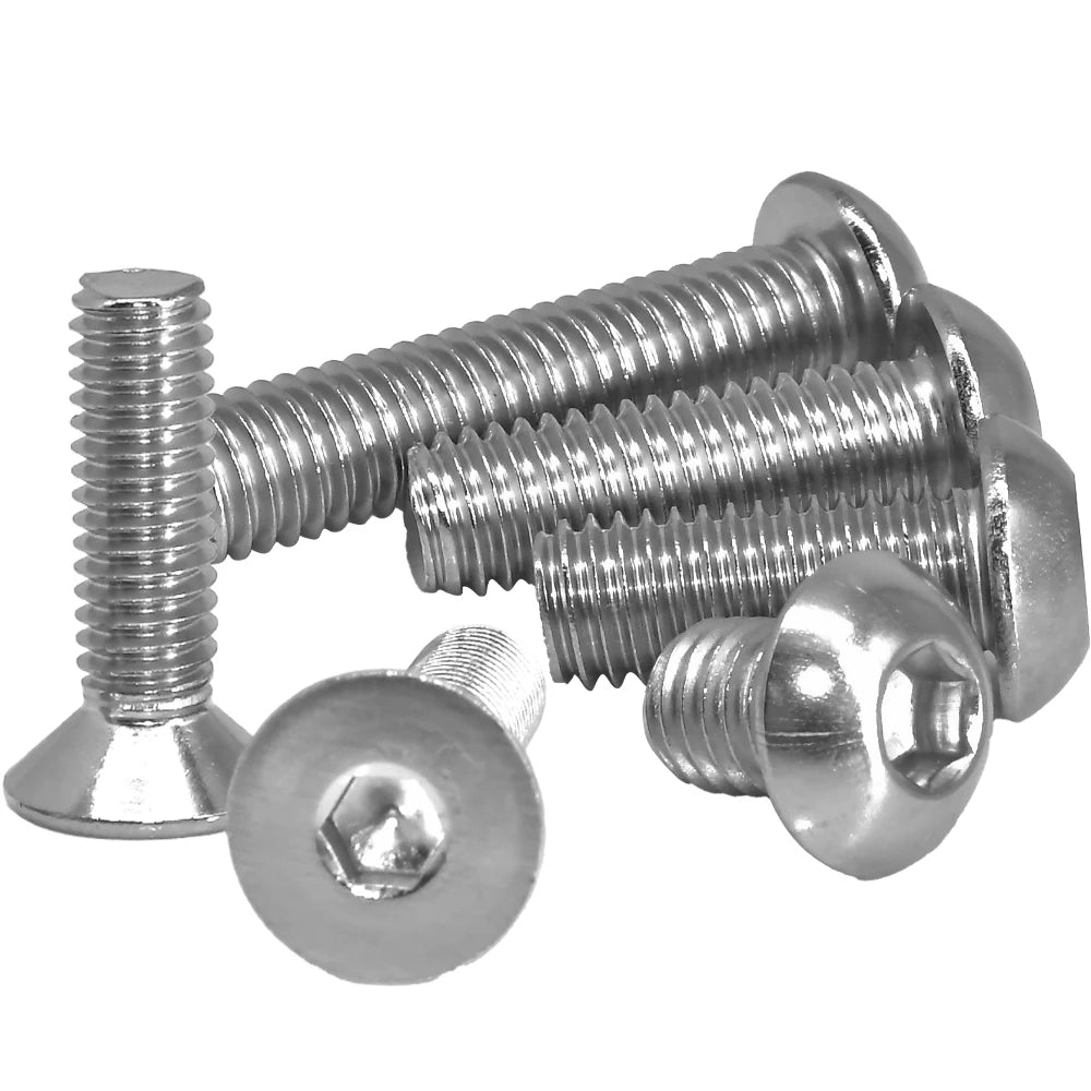 M5 M6 M8 304 Stainless Steel Allen Screws Round Head Bolt Countersunk Head Bolts Hex Socket Screws 2-20pcs