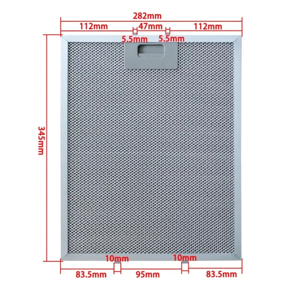 3pcs 345x282mm Aluminum Grease Filter For TEKA DBB90 Range Hood Metal Mesh Oil Trap Kitchen for exhaust Fan Replacement Parts
