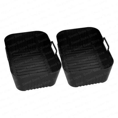 Pack of 2 Airfryer Reusable Silicone Baking Moulds for Russell Hobbs Dual Basket 9L, Non-Stick Dual Zone Air Fryer Accessories