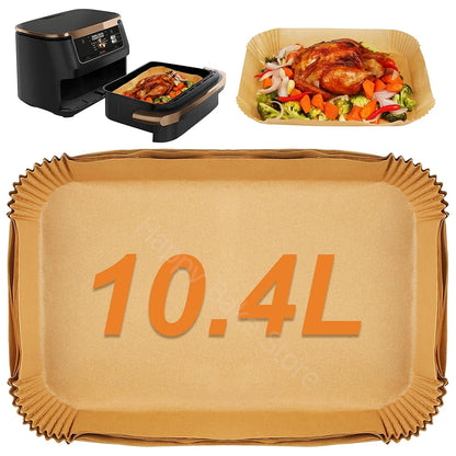 10.4L Air Fryer Liners for Ninja Flexi AF500 Duronic AF34 Drawer Rectangle Disposable Air Fryer Paper Liner Airfryer Accessories