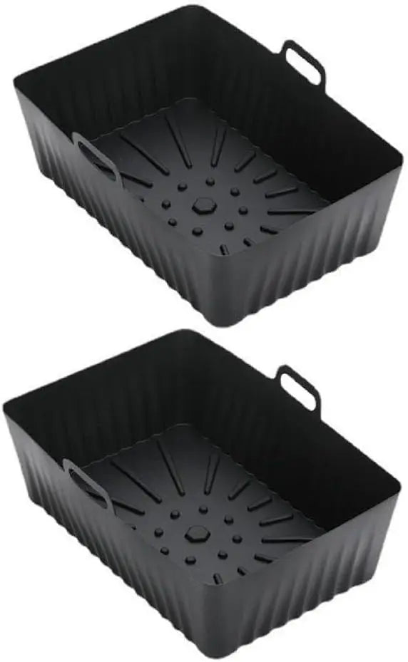 2 Silicone Mould for Hot Air Fryer Rectangular Baking Mould Air Fryer Basket Accessories Dishwasher Heat Resistant Silicone Mat
