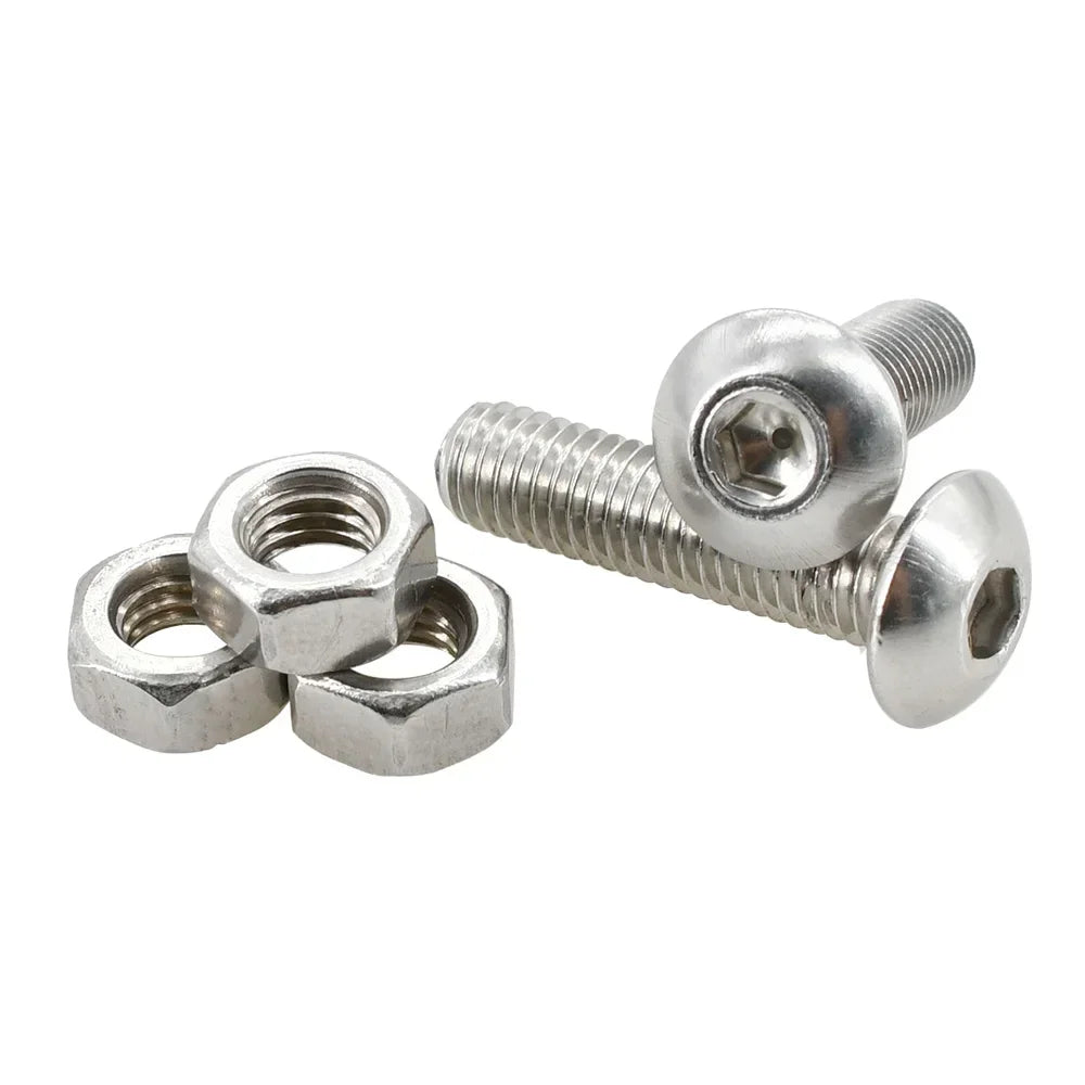 M2 M3 M4 M5 M6 304 Stainless Steel Allen Screw Nut Washer Kit Hex Socket Bolts Gaskets Set Hexagonal Machine Screws Assortment