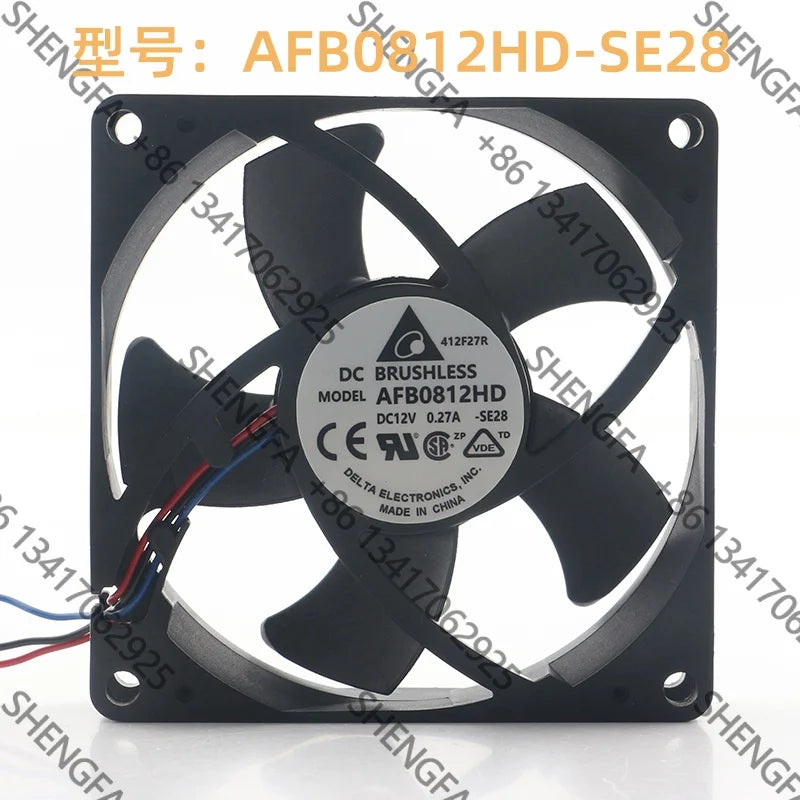 Cooling Fan Delta DC 12V 0.27A 8020 8CM 80X80X20MM three -wire High air Volume Ball Chassis Projector AFB0812HD-SE28