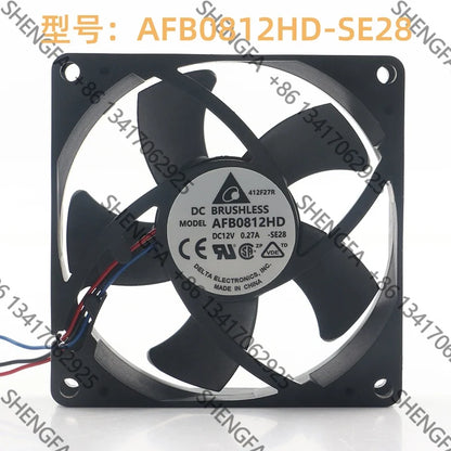 Cooling Fan Delta DC 12V 0.27A 8020 8CM 80X80X20MM three -wire High air Volume Ball Chassis Projector AFB0812HD-SE28
