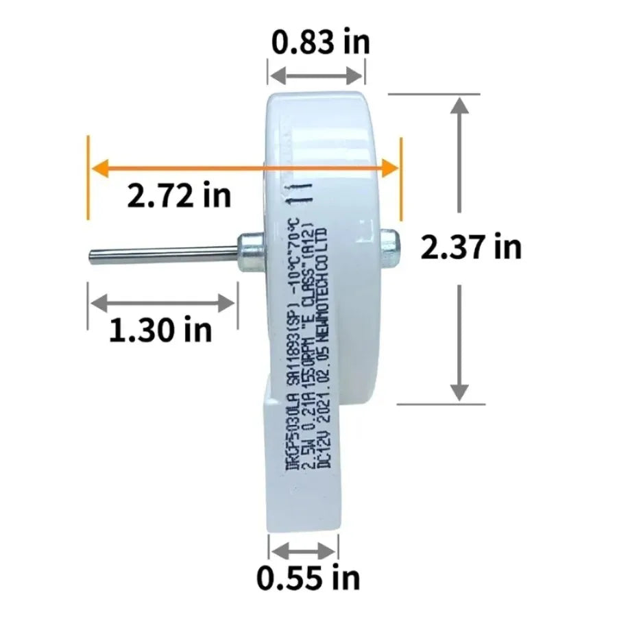 Replacement Refrigerator Fan Motor — DC12V Compatible with Samsung DA31-00146B / DRCP5030LA