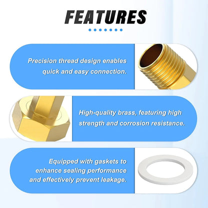 Brass Pipe Fittings Water Meter Pump Union Adapters Male/female Threaded 1/2" 3/4" 1" 1-1/2" Bsp Pipe Fitting With Seal Washer