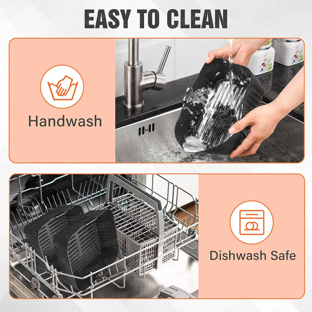 Silicone Mould & Glove Air Fryer Accessories for Philips Airfryer 4000 Series Stacked Dual Basket 10L, Philips AirFryer NA462