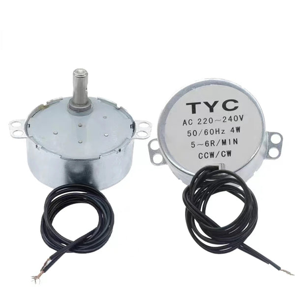 TYC-50 AC 220V-240V 12V 5-6rpm Stable Synchronous Motor 50/60Hz Torque 4KGF.CM 4W CW/CCW Microwave Turntable for Electric Fan