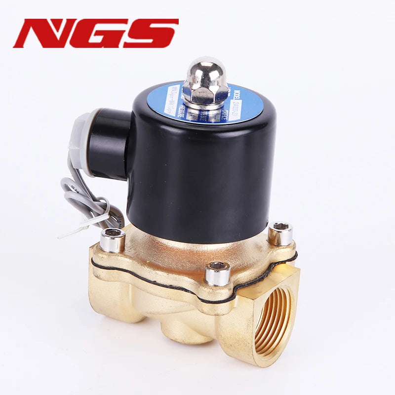 220V 110V 24V 12V 2W Normally Closed Brass Electric Solenoid Valve For Water Air Oil 1/4" 3/8" 1/2" 3/4" 1" DN8/10/15/20/25/50