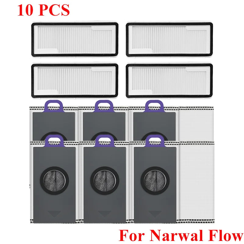 Replacement For Narwal Flow Vacuum Accessories Main Roller Side Brush Hepa Filter Mop Cloth Pads Dust Bag Spare Part