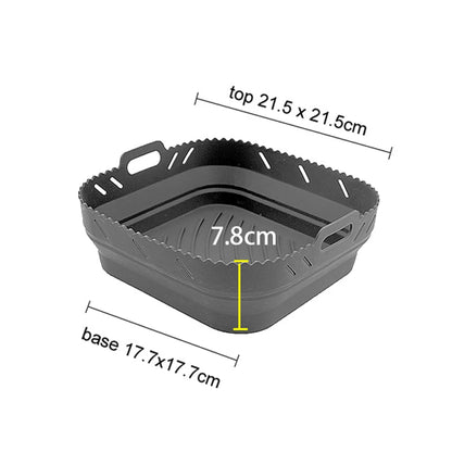 Air Fryer Silicone Shape Basket Round Square Reusable Foldable 20cm/22cm AirFryer Mold Liner Accessories