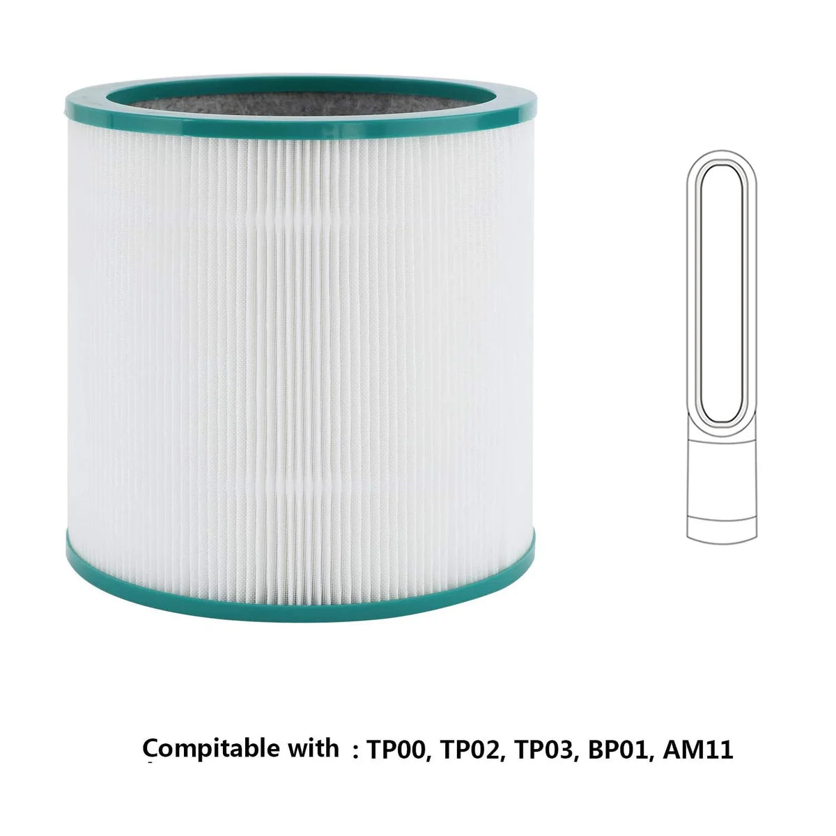 Composite Air Filter for Dyson TP00 TP01 TP03 TP02 AM11 BP01 Cartridge 360 Glassfiber Filter Replace Part 968126-03