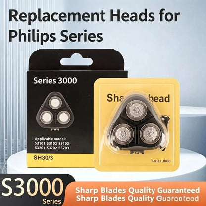 Replacement Shaver Heads Compatible with Philips S3000 Series - Fits S3101, S3102, S3103, S3201, S3202, S3203