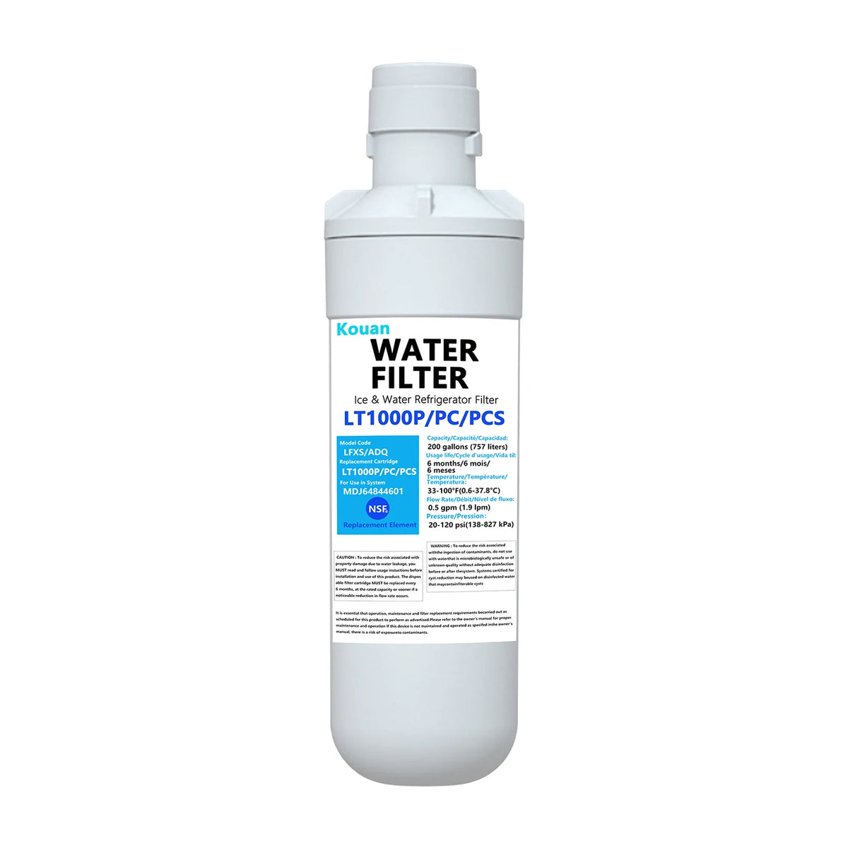 Replacement Refrigerator Water Filter Compatible with LG / Kenmore LT1000P / ADQ74793501 / ADQ74793502 / MDJ64844601 / LMXS28626S — Model Options — 3 Pack