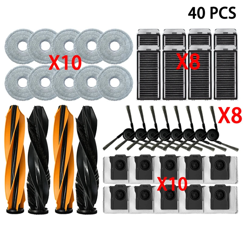 For Mova Mobius 60 Vacuum Cleaner Replacement Accessories Main Side Brush HEPA Filter Mop Cloths Dust Bag Spare