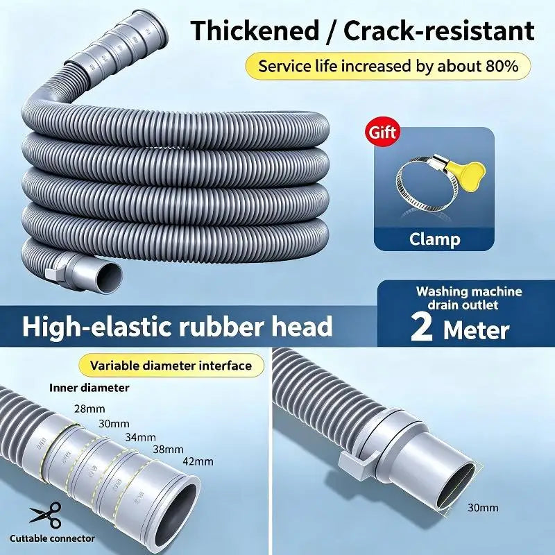 [ZY]1-2M Washing Machine Hose Washing Machine Hose Drain Stretchable Ripple Accessories[ZY]