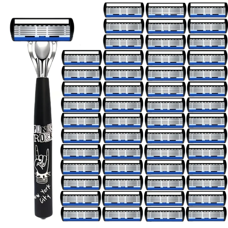 Manual Razor with Six-Layer Blades