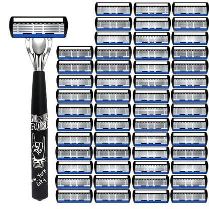 Manual Razor with Six-Layer Blades