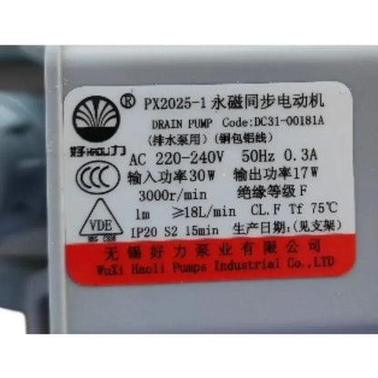 PX2025-1 DC31-00181A 220-240V 50Hz Drain Pump Motor Compatible with Samsung Washing Machine Washer Drainage Replacement Parts