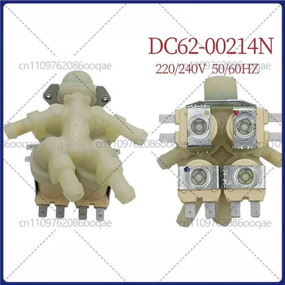 For DC62-00214N Compatible with Samsung Washing Machine 4-Way Water Inlet Valve AC220-240V 4-Outlet Solenoid Valve Washer Replacement Part