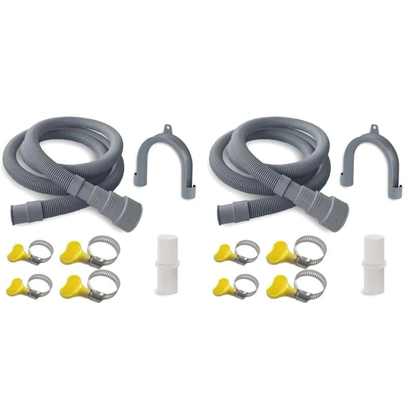 A18Z-2 Set 6.5Ft Washing Machine Drain Hose Extension Kit- For Washer, Dishwasher & Dehumidifier,With U-Bracket
