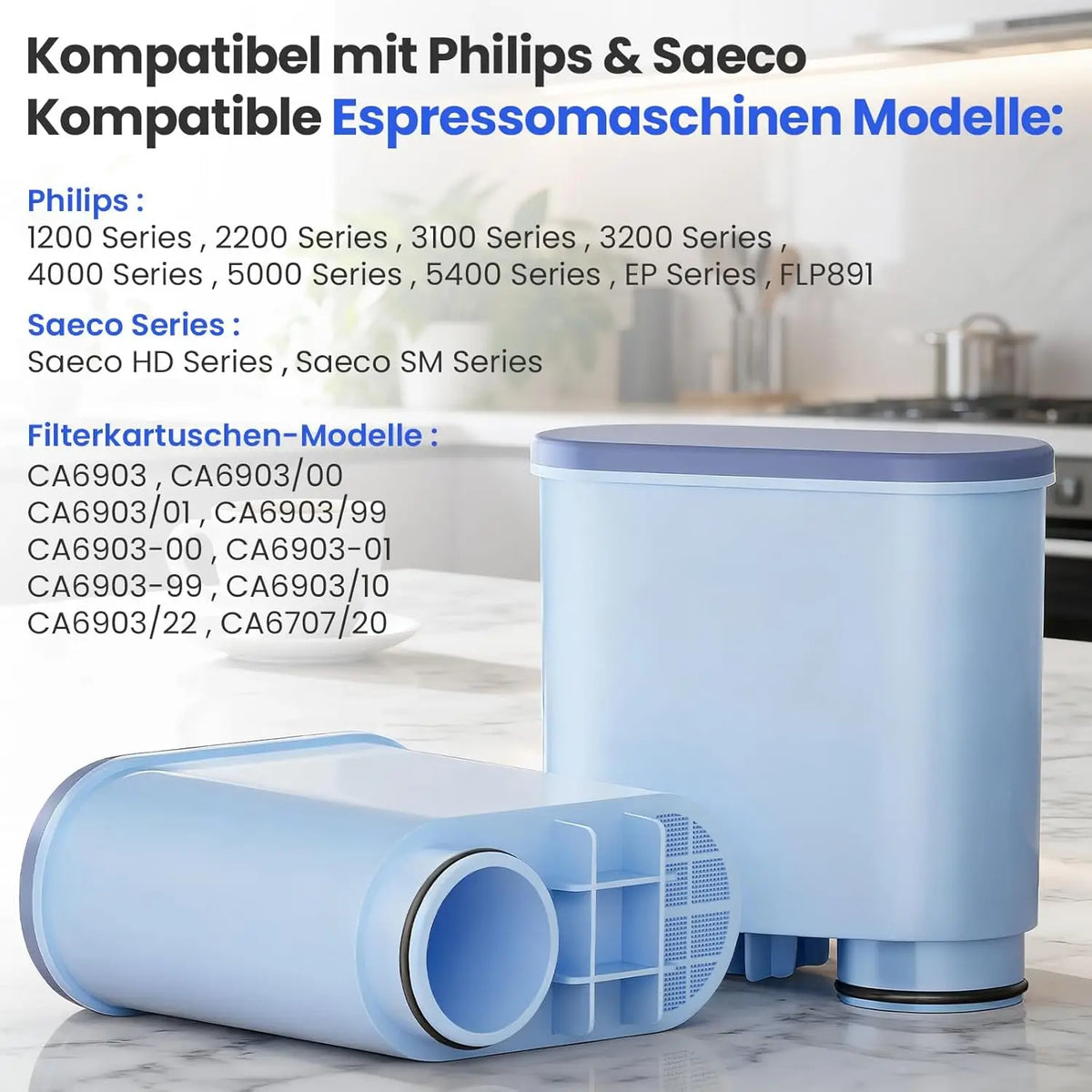 Water Filter Compatible with Philips AquaClean CA6903/10 CA6903/22 Filter Cartridge Compatible with Saeco Philips Latte GoCoffee Machine