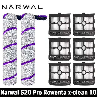 Narwal S20 Pro / Rowenta X-Clean 10 Parts Wet Dry Vacuum Cleaner Consumable Roller Brush Filter Accessories