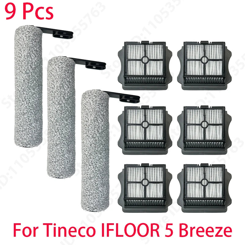 For Tineco IFLOOR 5 Breeze Complete Wet/Dry All-in-One Vacuum Cleaner Spare Parts Brush Roller and HEPA Filter Replacement Acces