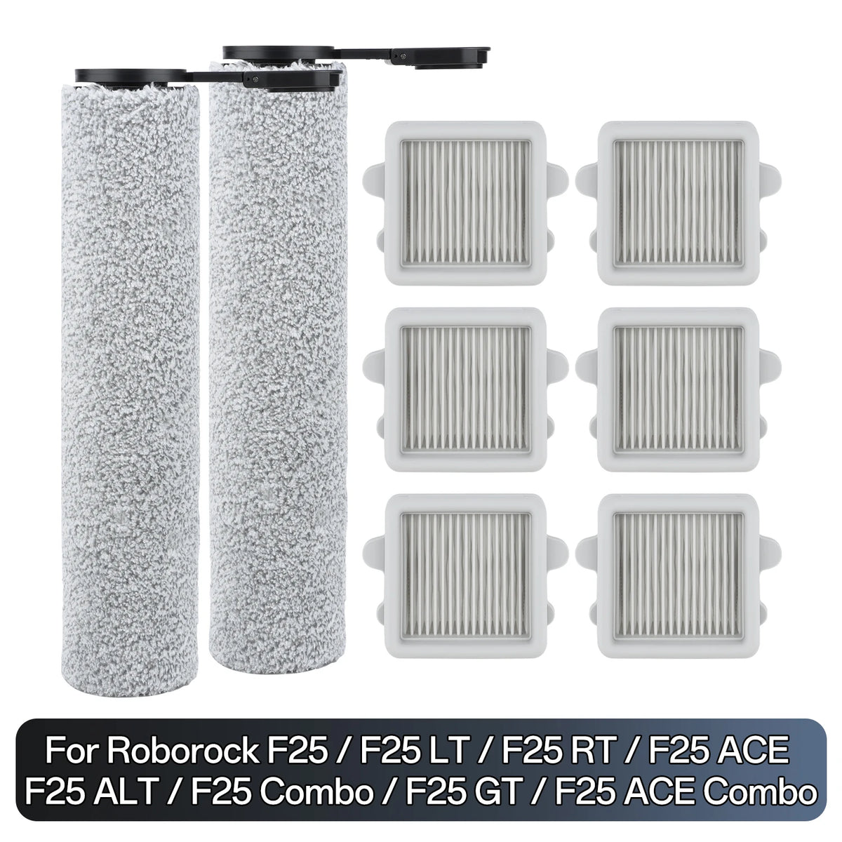 Compatible with Roborock F25 /F25 ACE /F25 Combo /F25 ALT/F25 LT/RT/GT/XT/BX Brush Roll Filter Wet Dry Vacuum Cleaner Replacement Parts