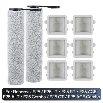 Compatible with Roborock F25 /F25 ACE /F25 Combo /F25 ALT/F25 LT/RT/GT/XT/BX Brush Roll Filter Wet Dry Vacuum Cleaner Replacement Parts