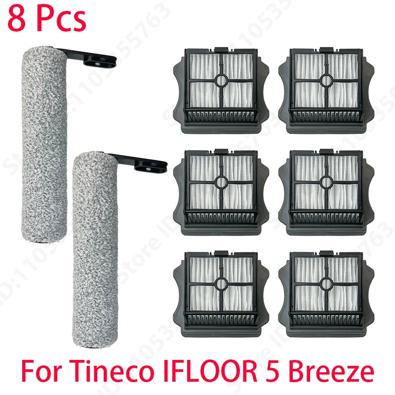 For Tineco IFLOOR 5 Breeze Complete Wet/Dry All-in-One Vacuum Cleaner Spare Parts Brush Roller and HEPA Filter Replacement Acces
