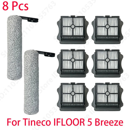 For Tineco IFLOOR 5 Breeze Complete Wet/Dry All-in-One Vacuum Cleaner Spare Parts Brush Roller and HEPA Filter Replacement Acces