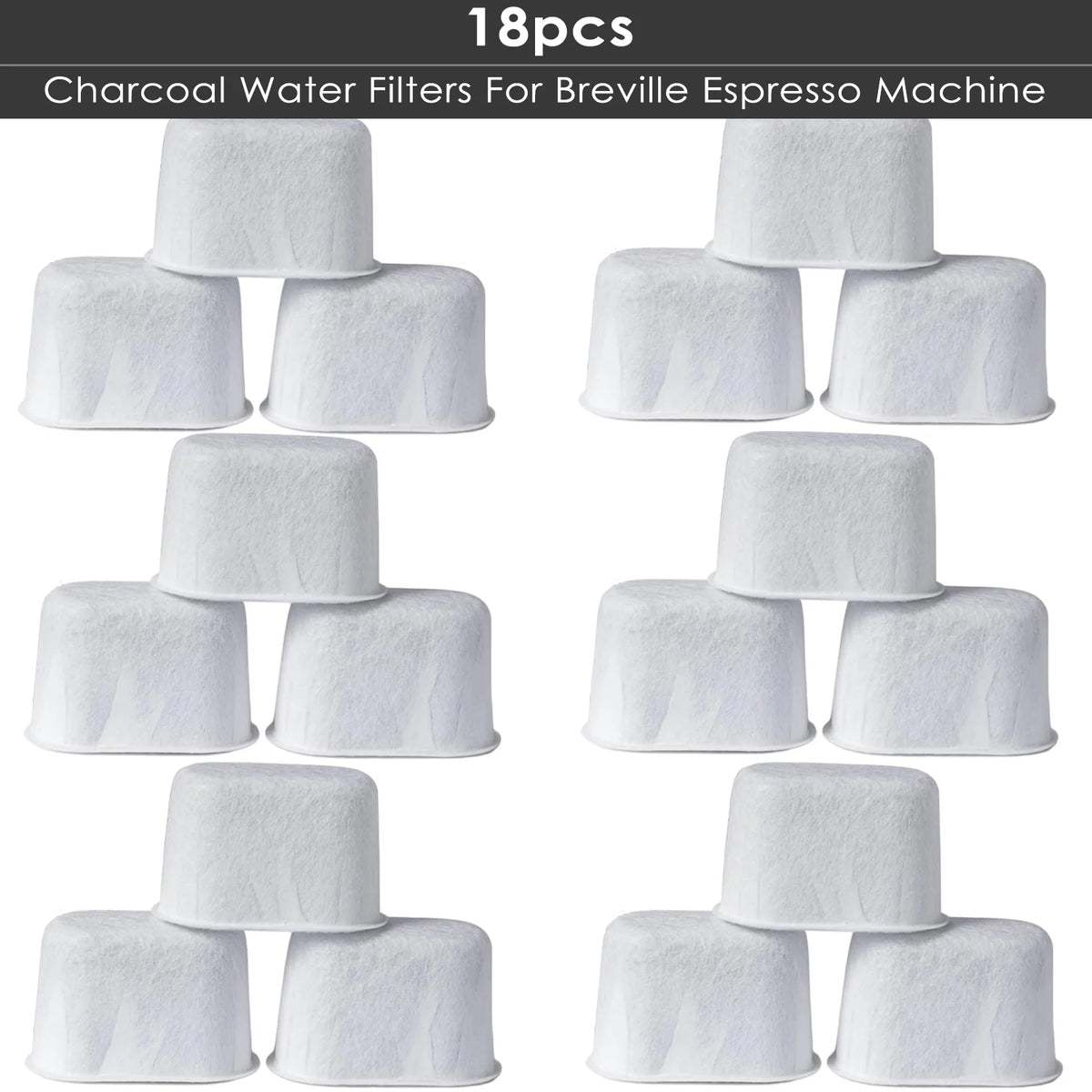 Charcoal Water Filters Compatible with Breville BWF100 — 6 / 12 / 18 Pack