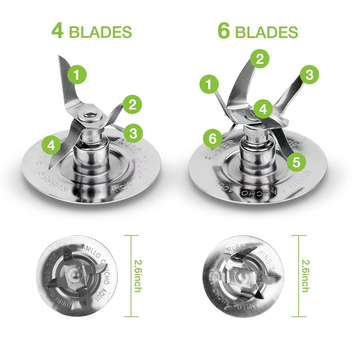 4 Leaf Blender Blade Compatible with Oster, Ice Juicer Mixer Replacement Knife Kitchen Accessory
