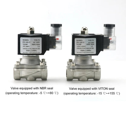 Water DN15 DN20 With IP65 DIN Coil AC 110V/220V/24V DC 12V 1/2" 3/4" 1" Stainless Steel Normally Closed Electric Solenoid Valve