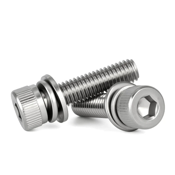 304 Stainless Steel Cup Head Hex Three Combination Screw Cylindrical with Flat Screw Combination Bolt M2 M2.5 M3 M4 M5 M6 M8 M10