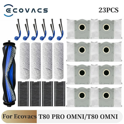 For ECOVACS T80 PRO OMNI / T80 OMNI Vacuums Cleaner Main Roller Mop Cloth Side Brush Dust Bag HEPA Filter Replacement Accessorie