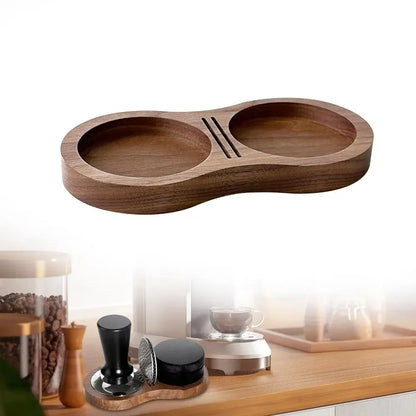 Walnut Wood Coffee Tamper Station Professional Non-Slip Bottom Coffee Tamper Storage Base Multi-functional Stable