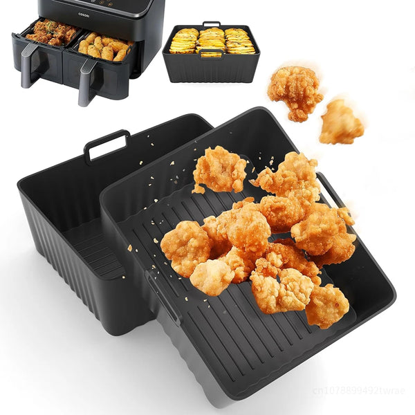 2Pcs Hot Air Fryer Silicone Mould Accessories for COSORI 8.5 L Dual Blaze CAF-R901-AEU Airfryer Reusable Non-Stick Inserts